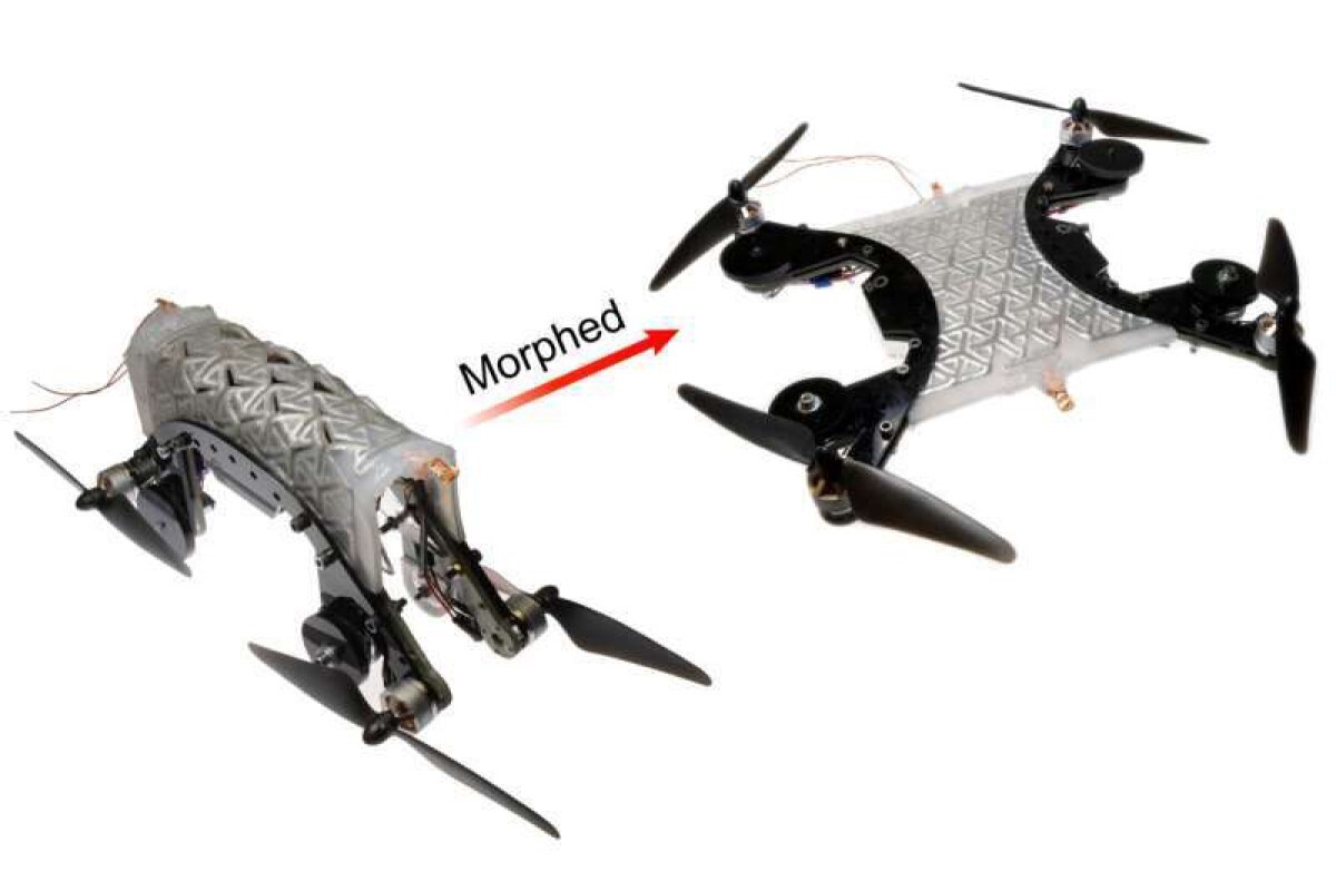 <b>强大的变形金属机器人从驾驶车辆变成无人机飞行</b>
