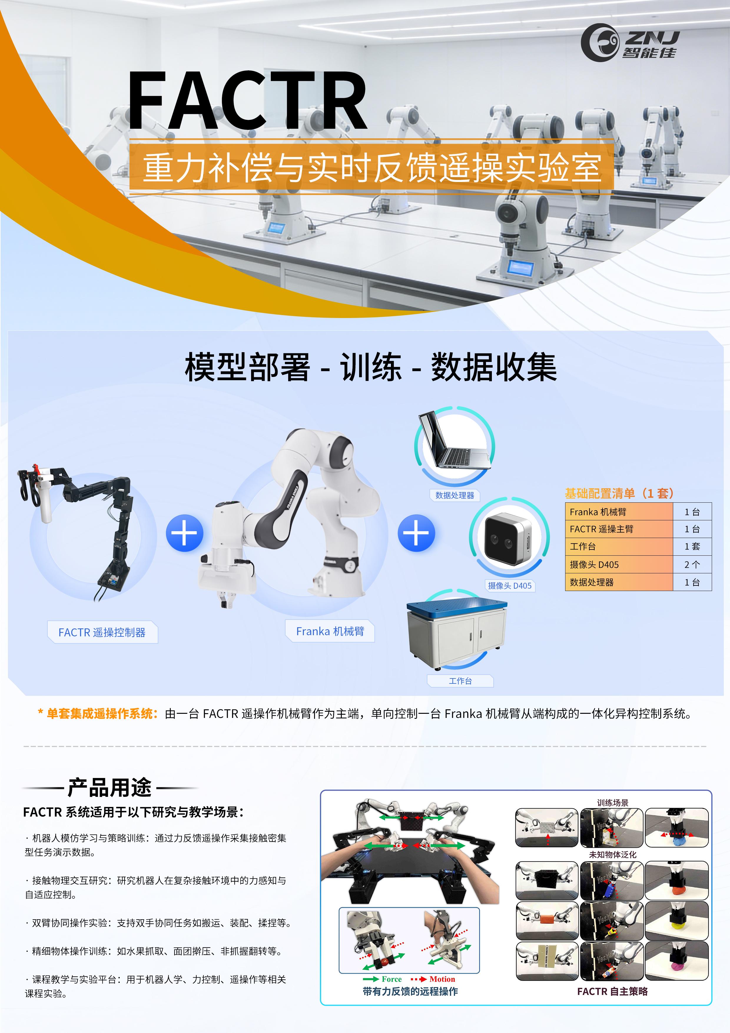 FACTR 重力补偿与实时反馈遥操实验室方案